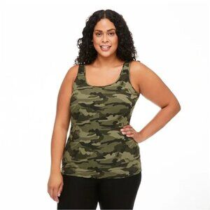132. George Plus NWT Camouflage Ribbed Tank Top